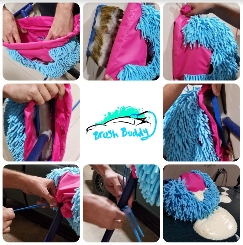 Car Loofa with 3L Collapsible Bucket