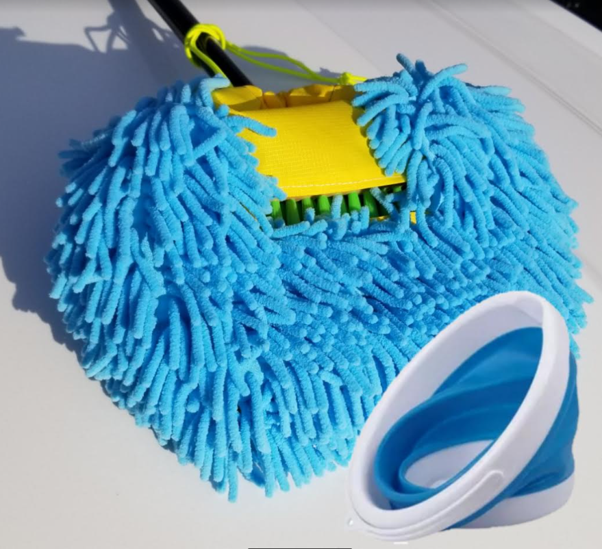 Car Loofa with 3L Collapsible Bucket