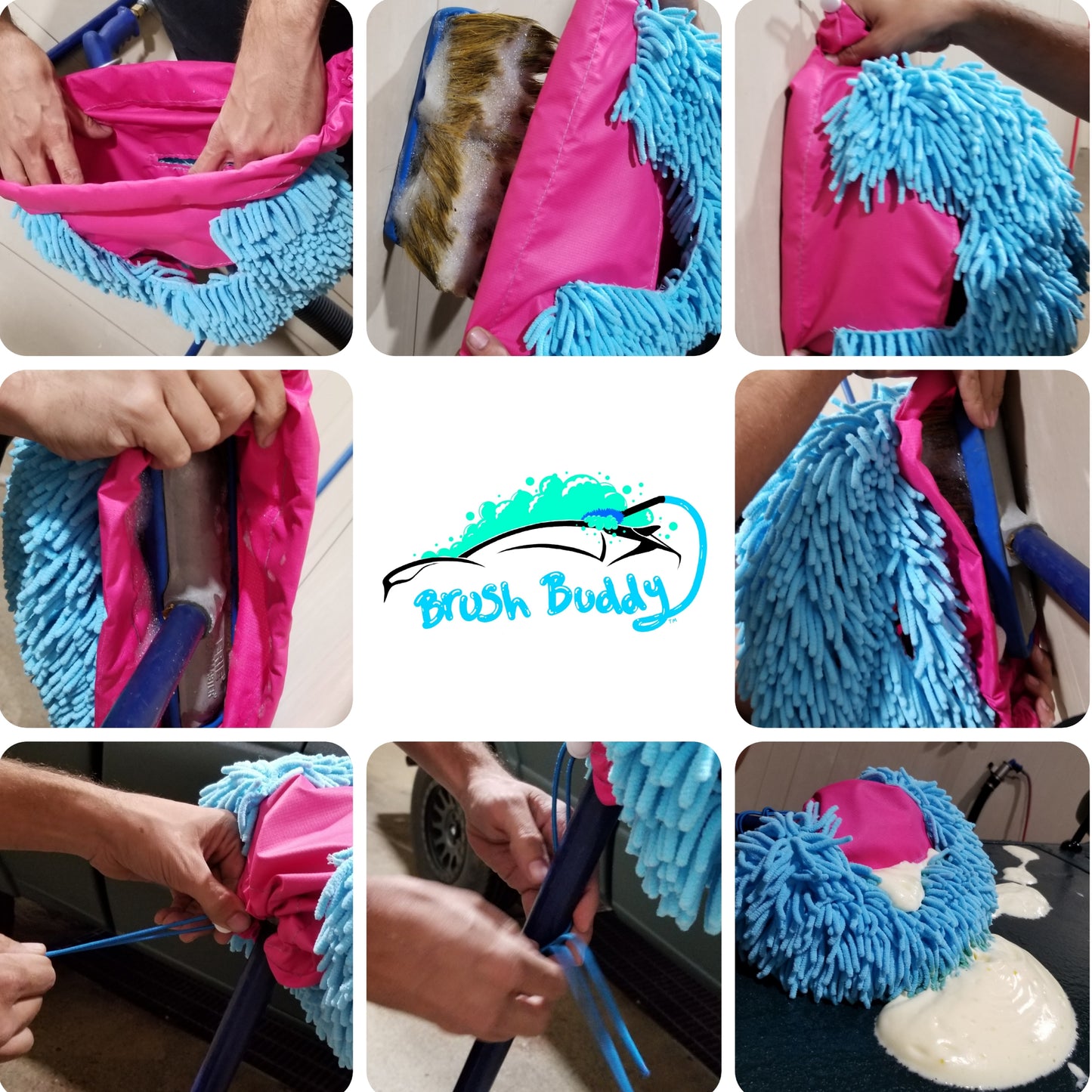 Car Loofa Foam Brush Mop Cover